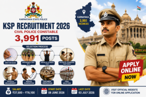 Karnataka Police Constable Recruitment 2026 notification for 3991 Civil Police Constable posts